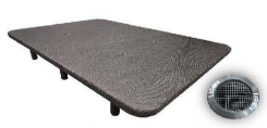 BASE TAPIZADA GRIS + 6 PATAS HIERRO - 105X190 CM