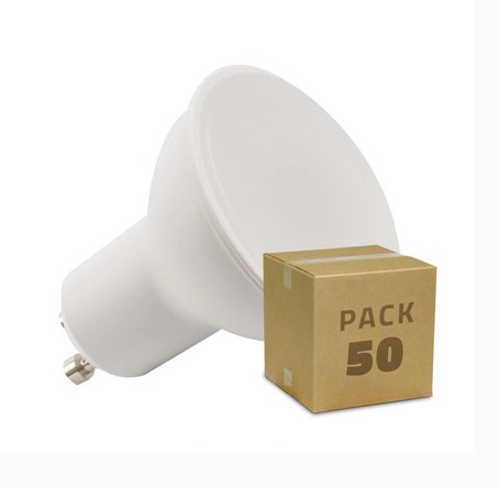Caja De 50 Bombillas Led Gu10 S11 120º 6W Blanco